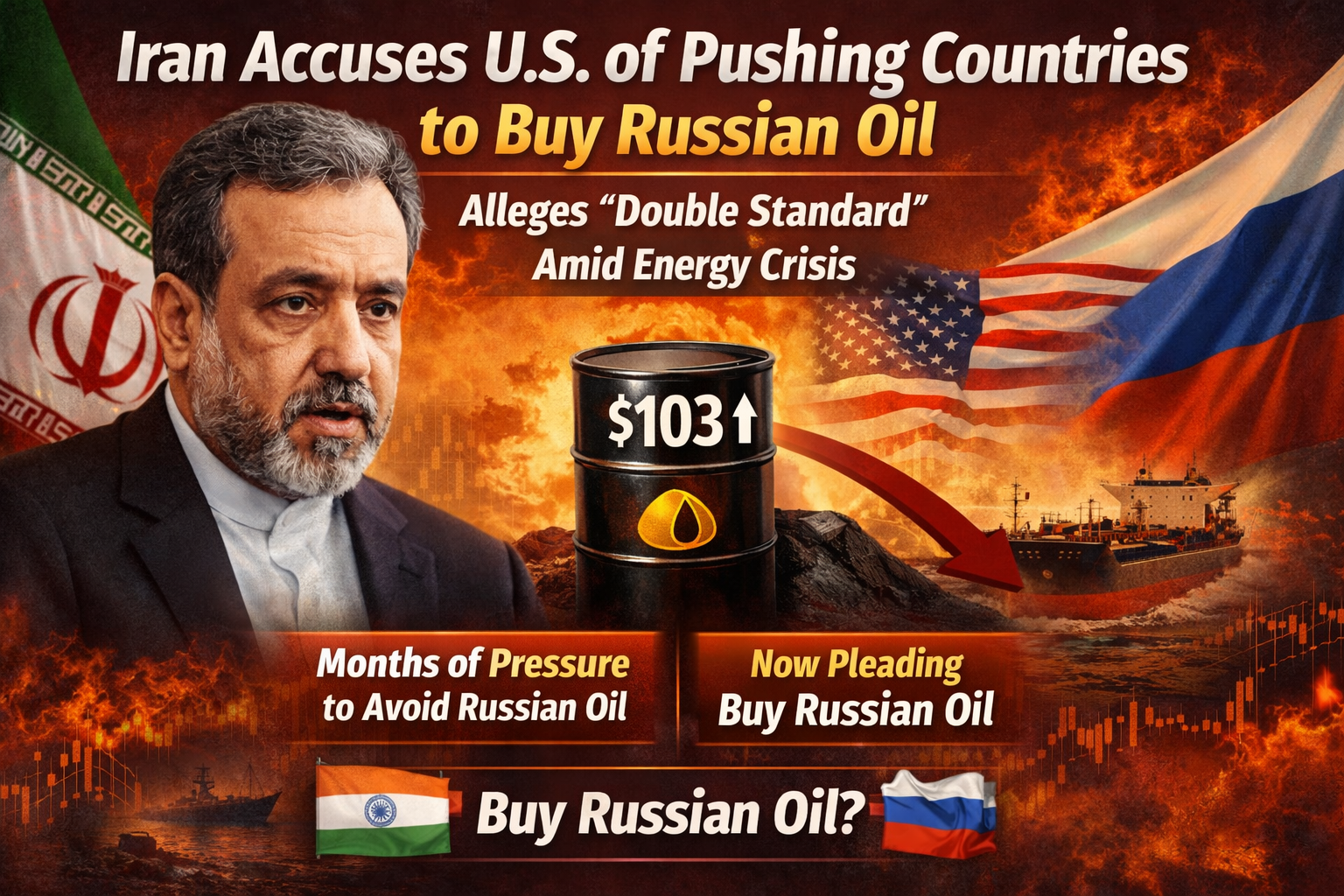 Iran Criticizes U.S. Over Alleged Shift in Stance on Russian Oil Purchases