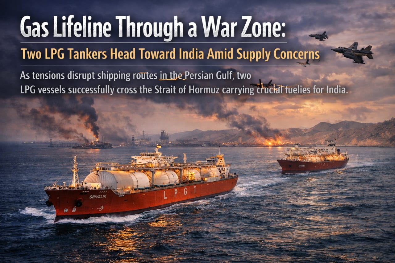 Gas Lifeline Through a War Zone: Two LPG Tankers Head Toward India Amid Supply Concerns
