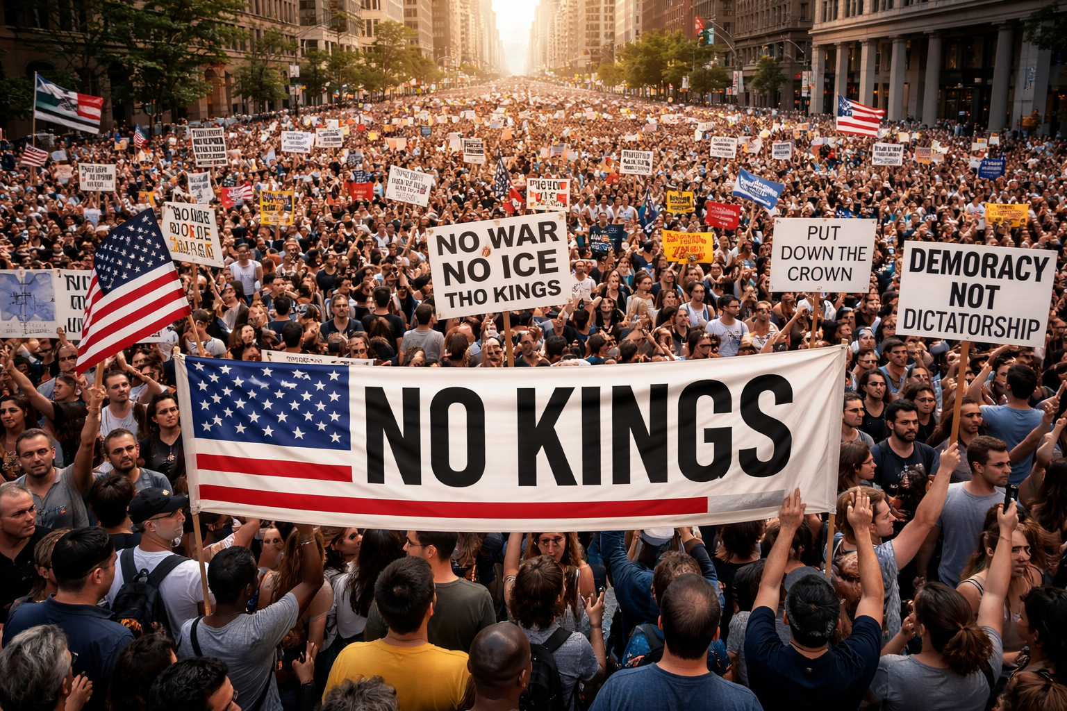 “No Kings, Only Voices: Millions Rise Across US and Europe in a Powerful Show Against Donald Trump”