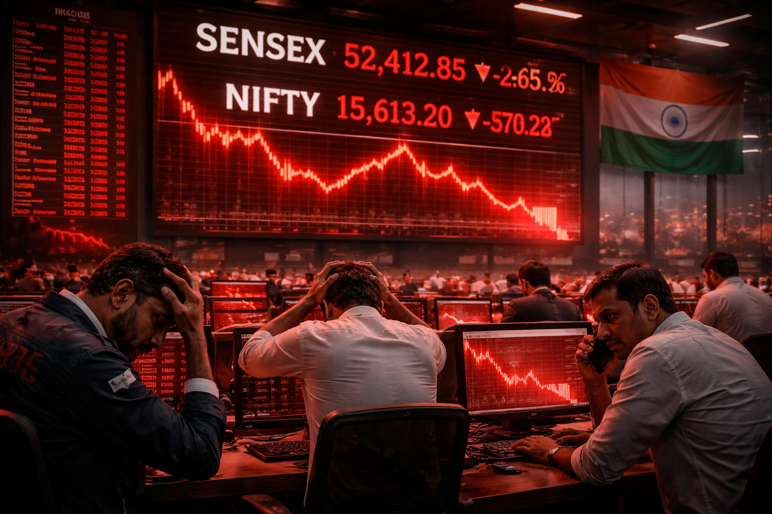 Indian Stock Market Today: Sharp Sell-Off Amid Global Tensions and Weak Macro Signals