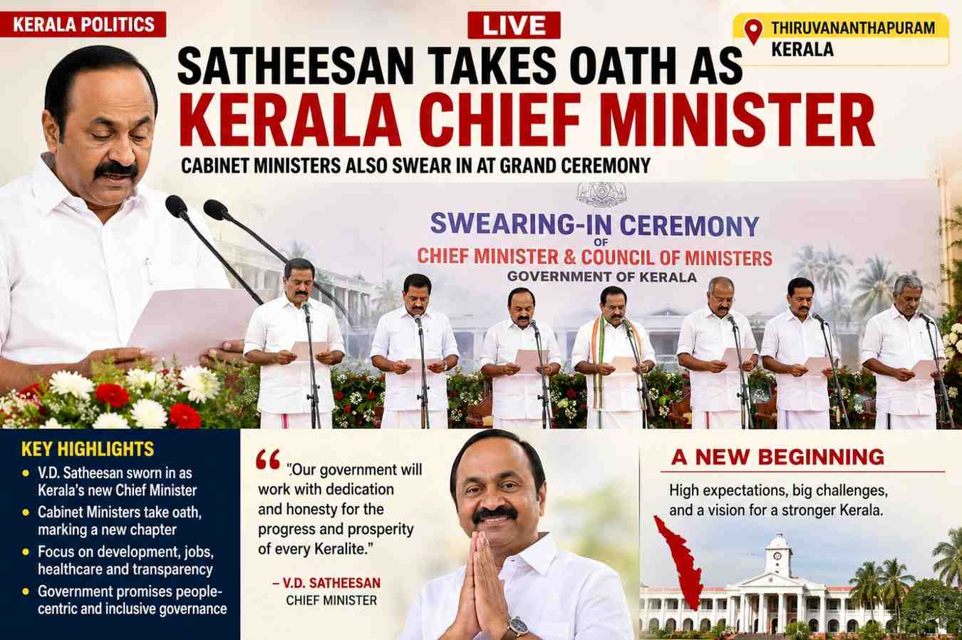 A New Political Chapter Begins in Kerala as Satheesan Takes Oath as Chief Minister