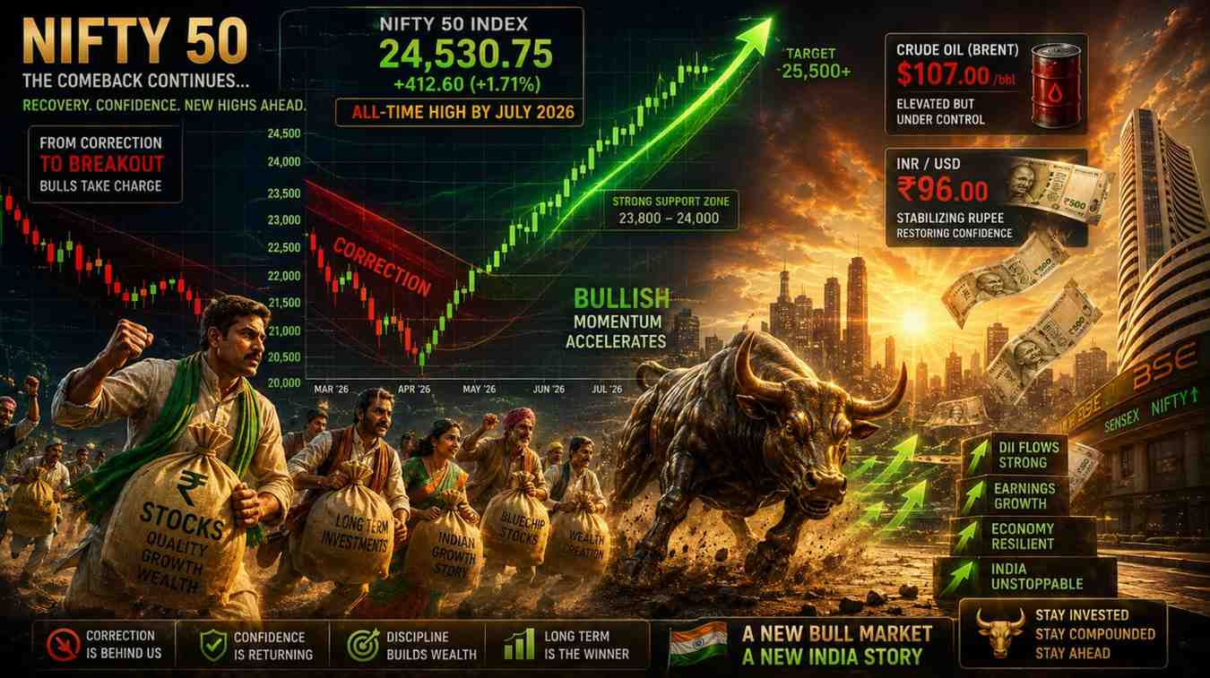 Nifty’s Brutal 9% Bloodbath Is Over — Why Oil at $107 & Rupee at 96 Are About to Hand You the Buy of the Decade (Domestic Bulls Loading Up, 82% Chance of New Highs by July)