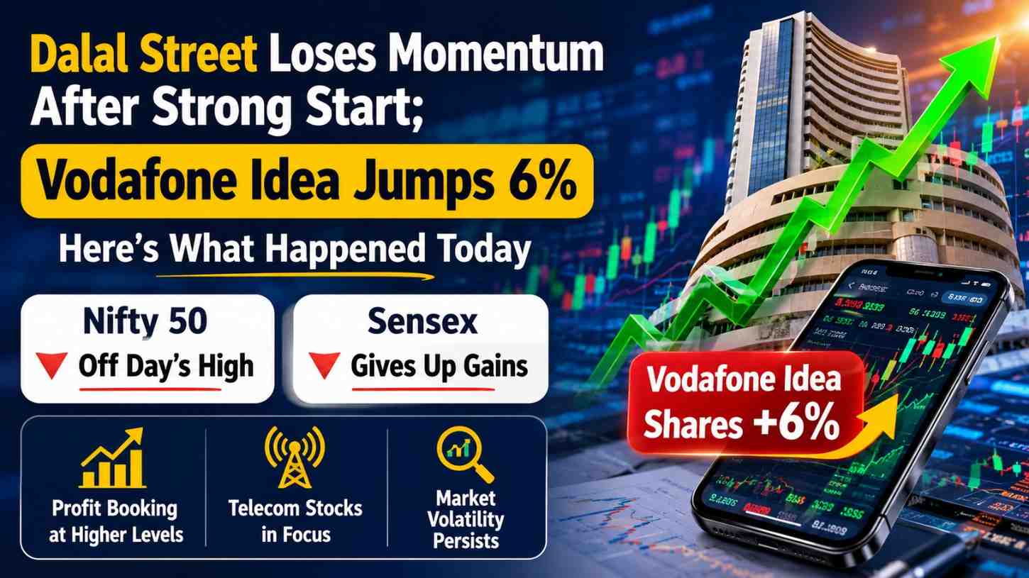 Dalal Street Loses Momentum After Strong Start; Vodafone Idea Jumps 6% Amid Buying Interest