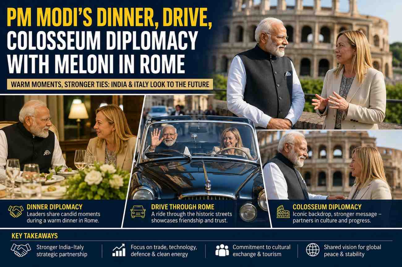 Modi–Meloni Meet in Rome: Dinner Diplomacy, Vintage Car Ride and Strategic Talks Steal Spotlight