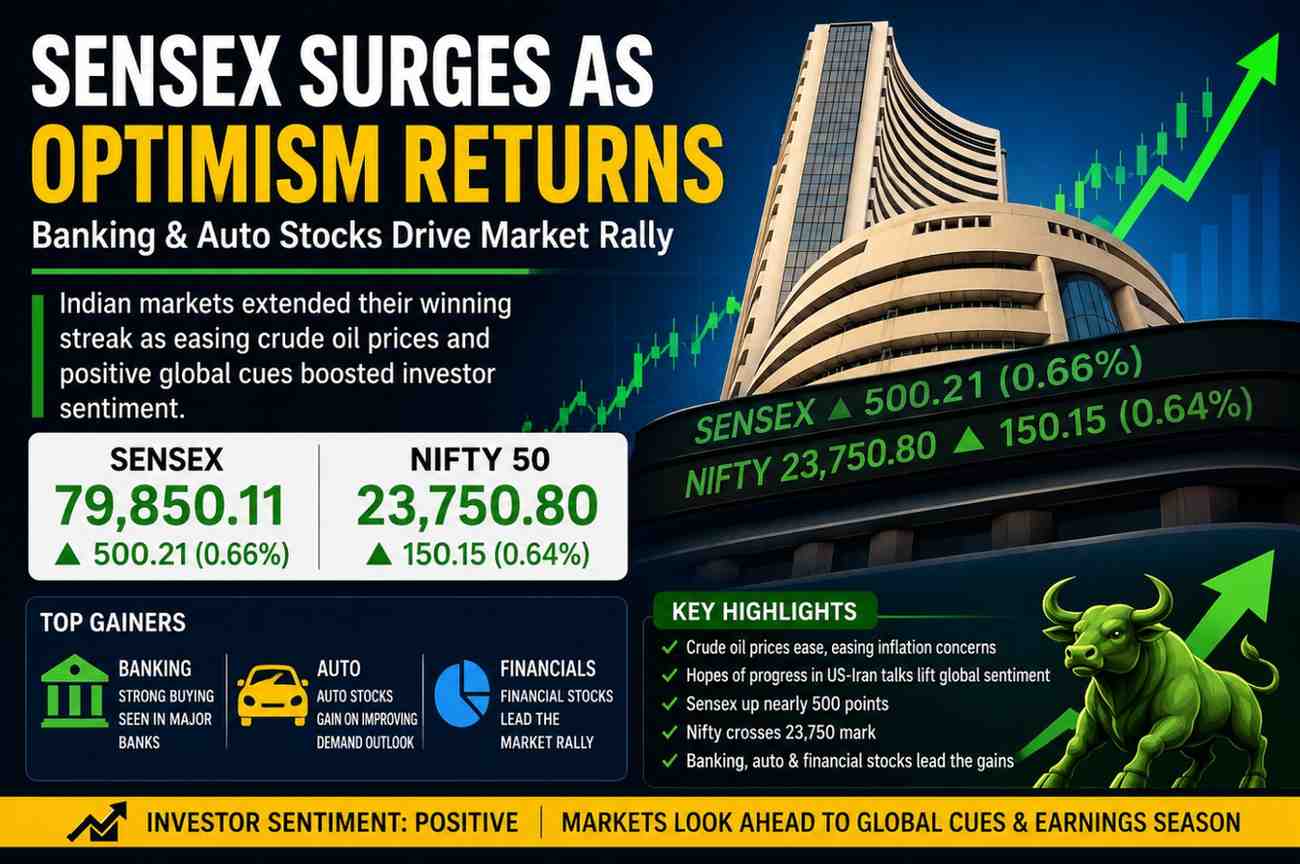 Sensex Surges as Optimism Returns: Banking & Auto Stocks Drive Market Rally