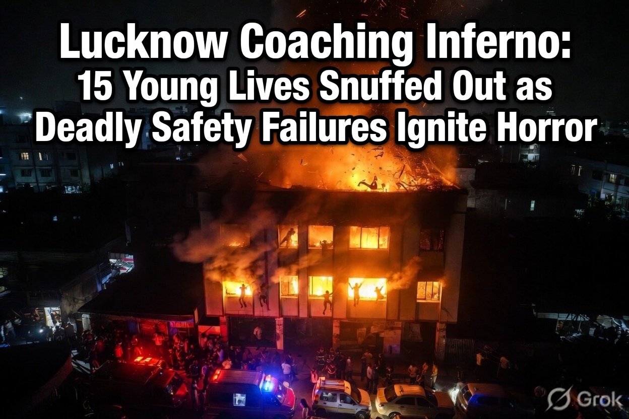 Lucknow Coaching Inferno: 15 Young Lives Snuffed Out as Deadly Safety Failures Ignite Horror