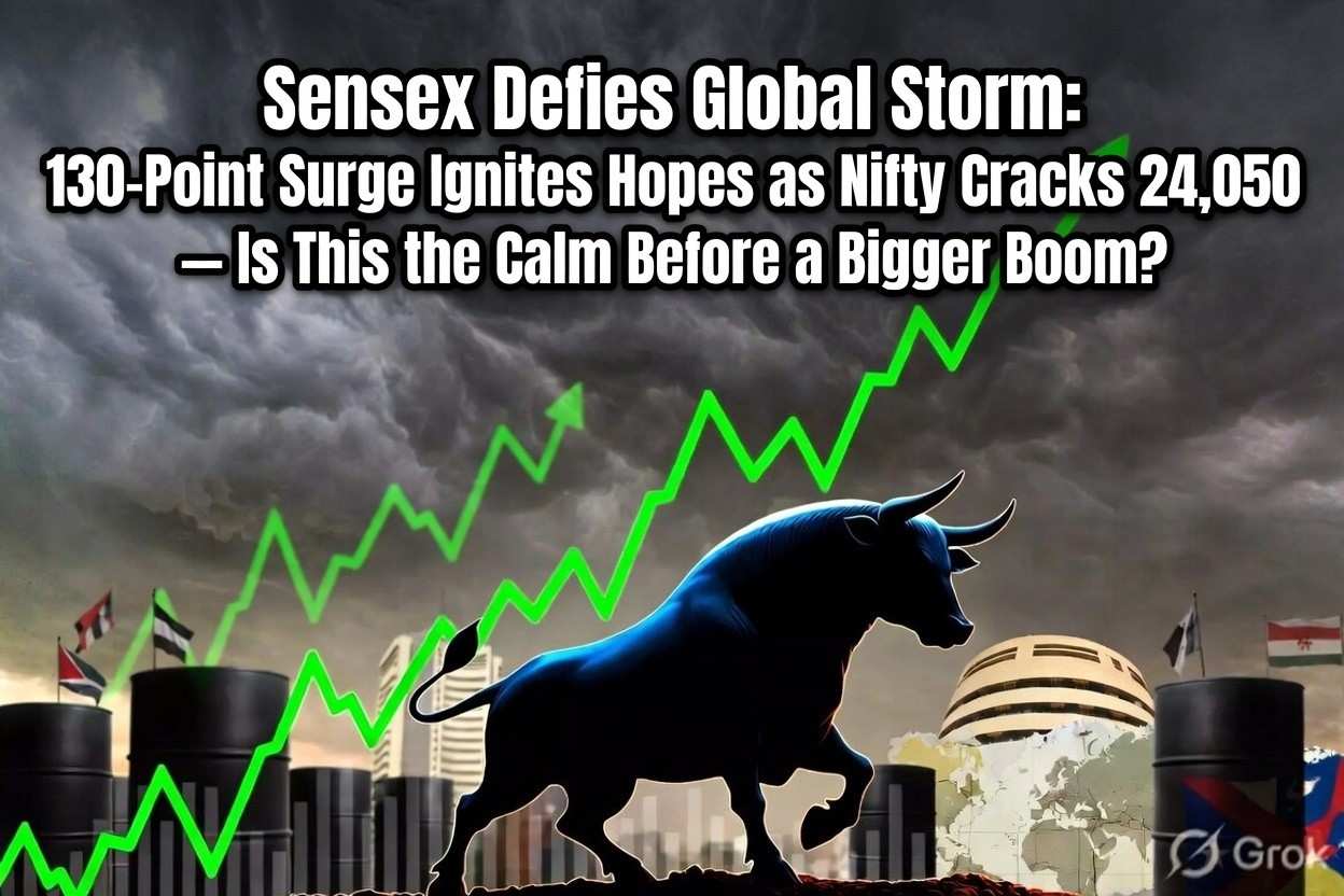 Sensex Defies Global Storm: 130-Point Surge Ignites Hopes as Nifty Cracks 24,050 – Is This the Calm Before a Bigger Boom?