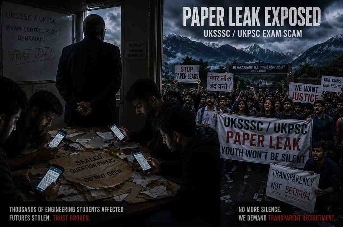 Fresh paper leak at Veer Madho Singh Bhandari Uttarakhand Technical University (VMSB UTU / UTU) involving two engineering semester papers.
