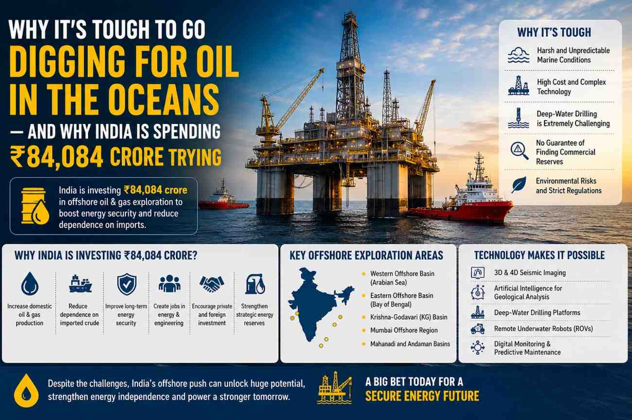 Why It's Tough to Go Digging for Oil in the Oceans — and Why India Is Spending ₹84,084 Crore Trying