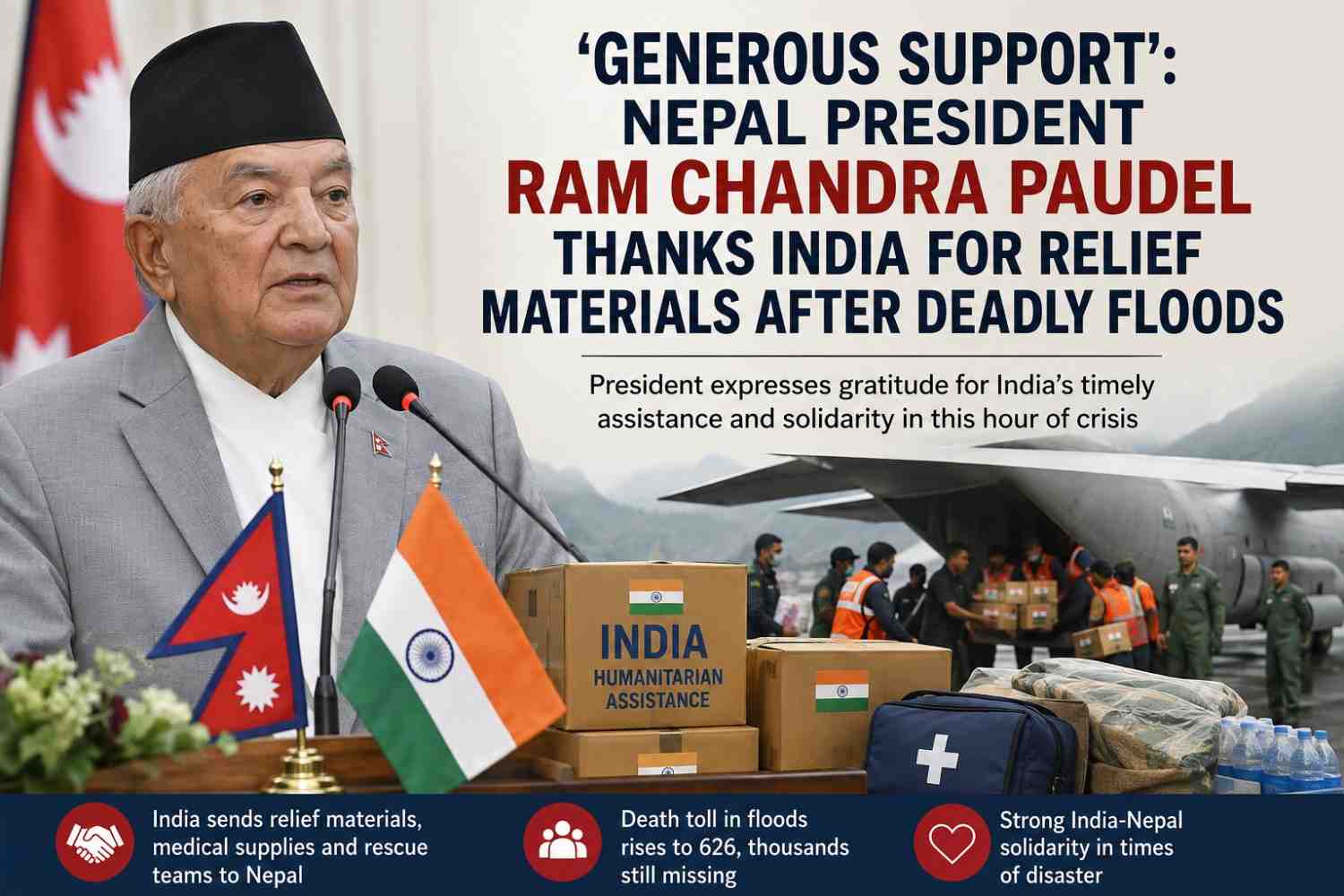 Nepal President Thanks India for ‘Generous Support’ After Deadly Floods
