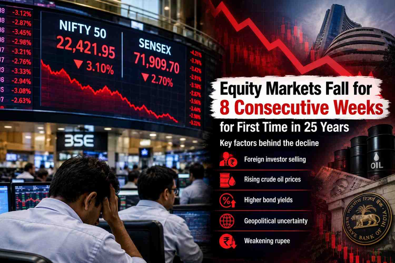 Equity Markets Fall for 8 Consecutive Weeks: Key Factors Behind the 25-Year Losing Streak